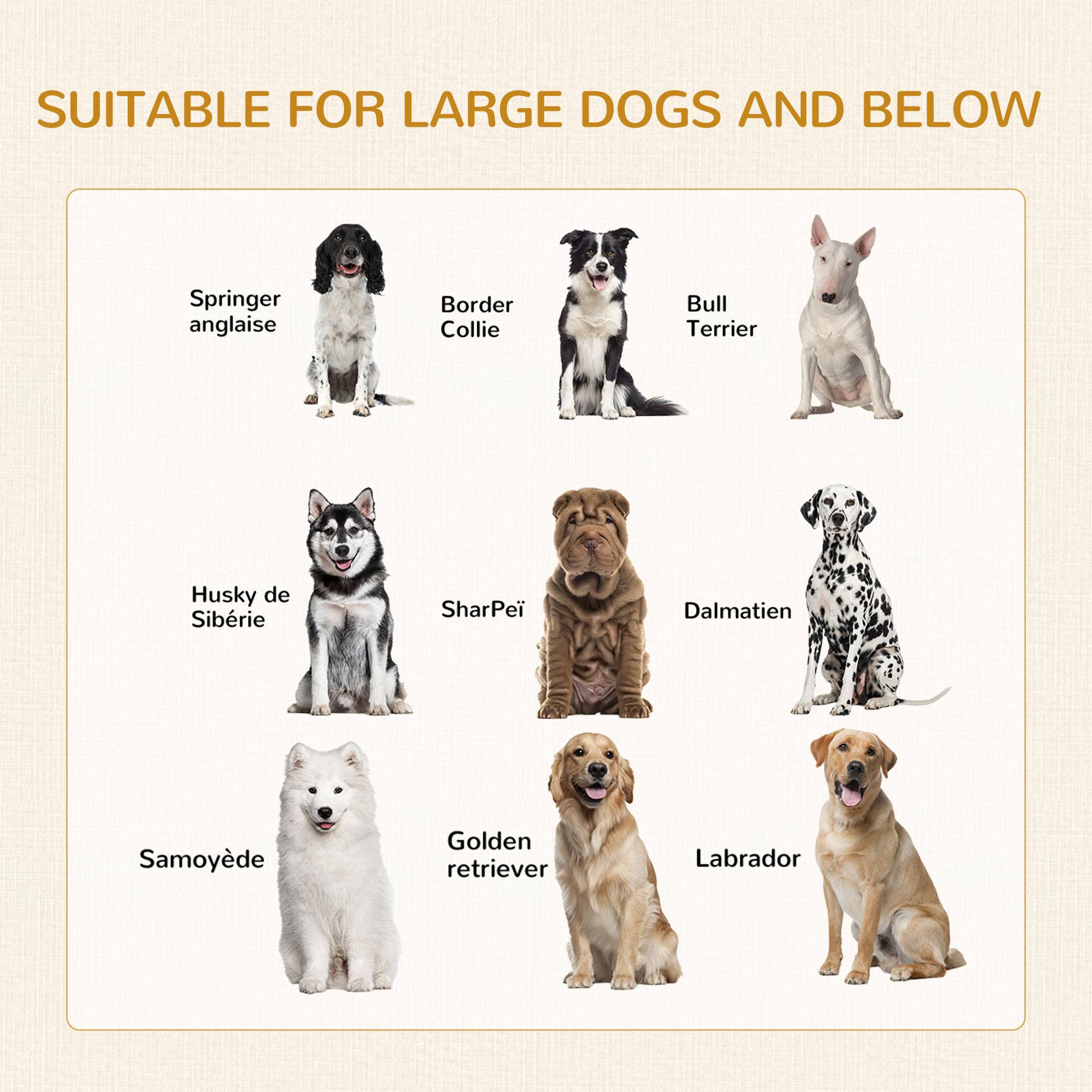Pawhut - Cage pour chien sur pied style industriel - 2 portes verrouillables, coussin inclus - acier maillé noir panneaux aspect bois blanc - Imagen 4