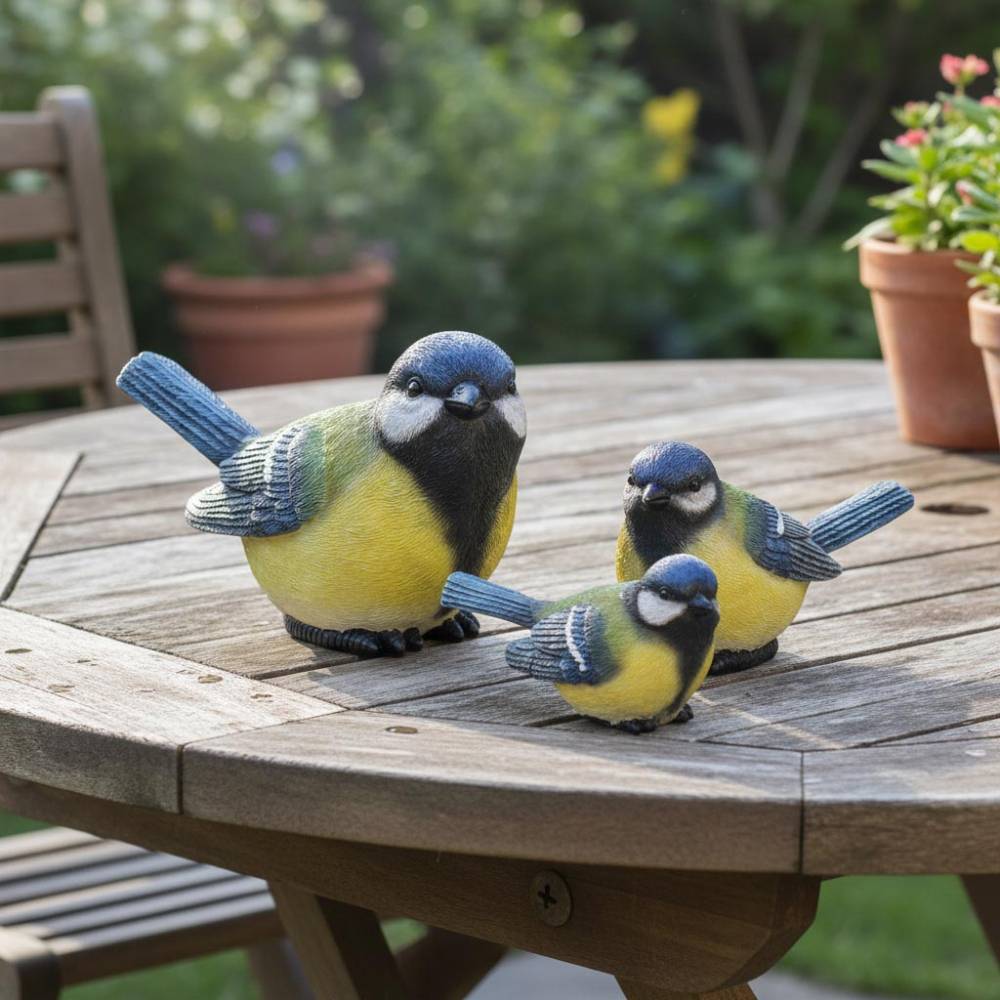 Farmwood Animals - Oiseau mésange charbonnière en résine 20 x 10 x 12 cm - Imagen 2