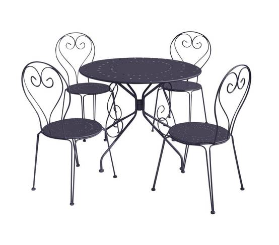 Ensemble table et chaises de jardin 4 places Anthracite CASABLANCA - Image 3