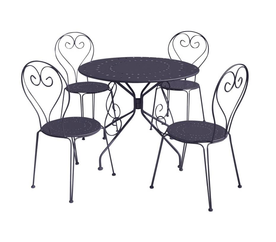 Ensemble table et chaises de jardin  4 places  Anthracite  CASABLANCA - Imagen 3