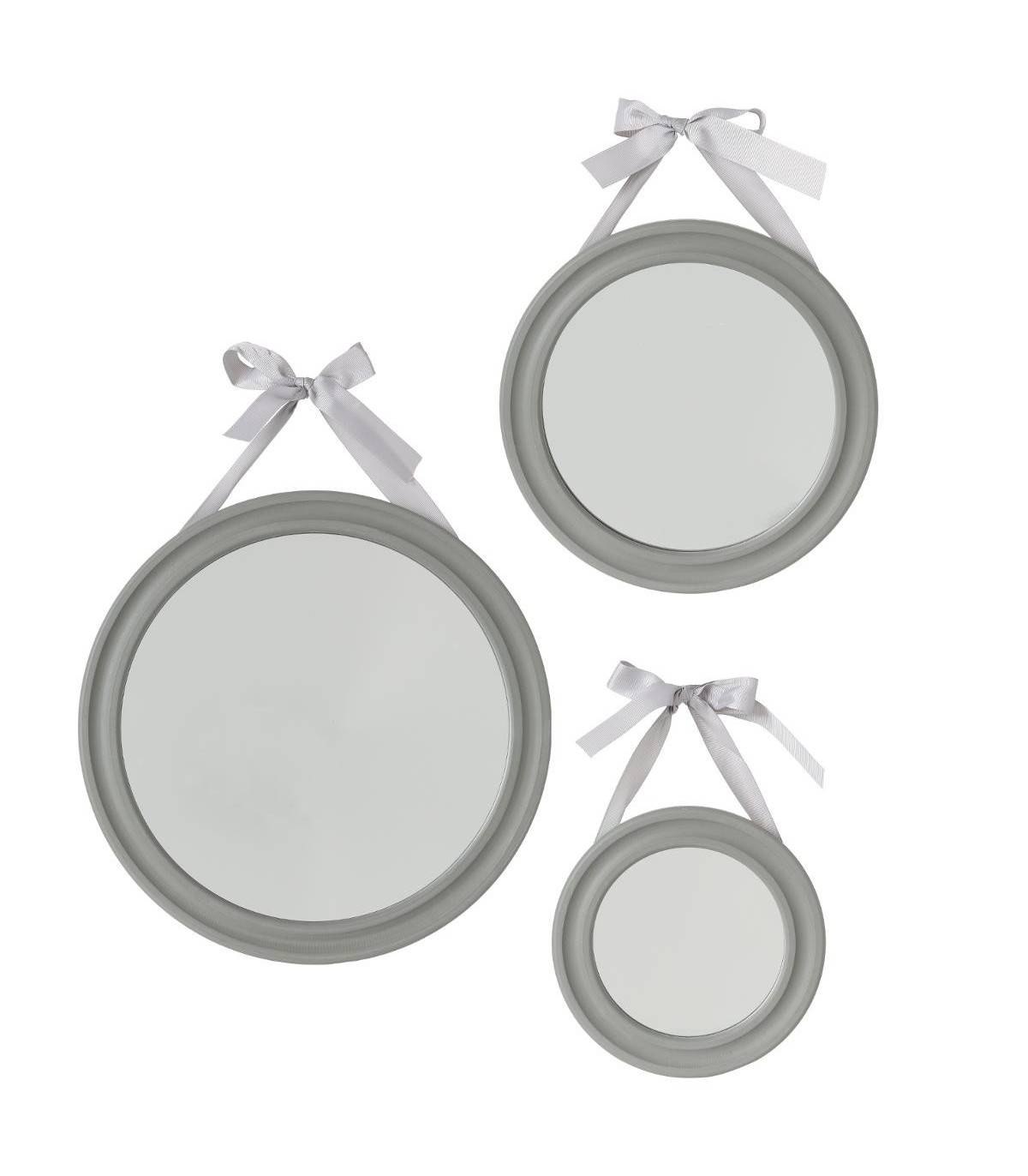 Lot de 3 Miroirs à suspendre en Bois avec Ruban