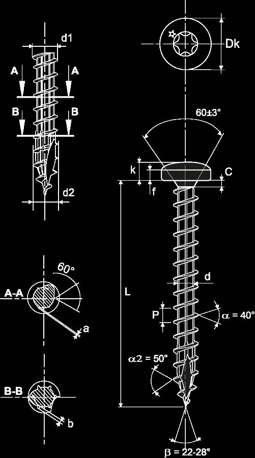 Vis bois Rocket torx à tête ronde filetage total VYNEX - acier zingué - Ø5.0 x 50 mm - boîte 500 - 351400025225 - Imagen 2