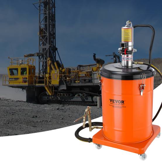 VEVOR Pompe à graisse pneumatique 50:1, 40L, 4m tuyau, buse 360°, sur roues, NPT. - Image 8