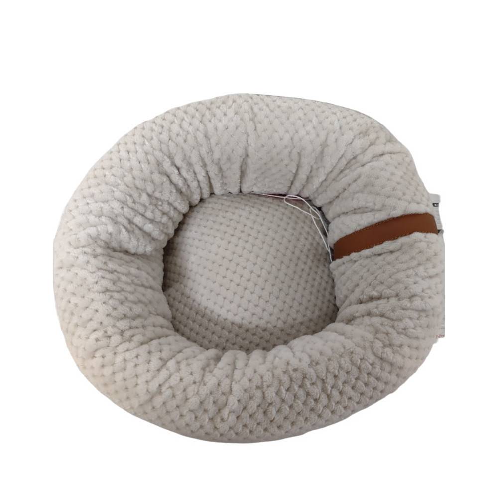 animallparadise - Coussin rond "PALOMA" pour chat. Couleur beige. ø 42 cm x 19 cm. - Imagen 3