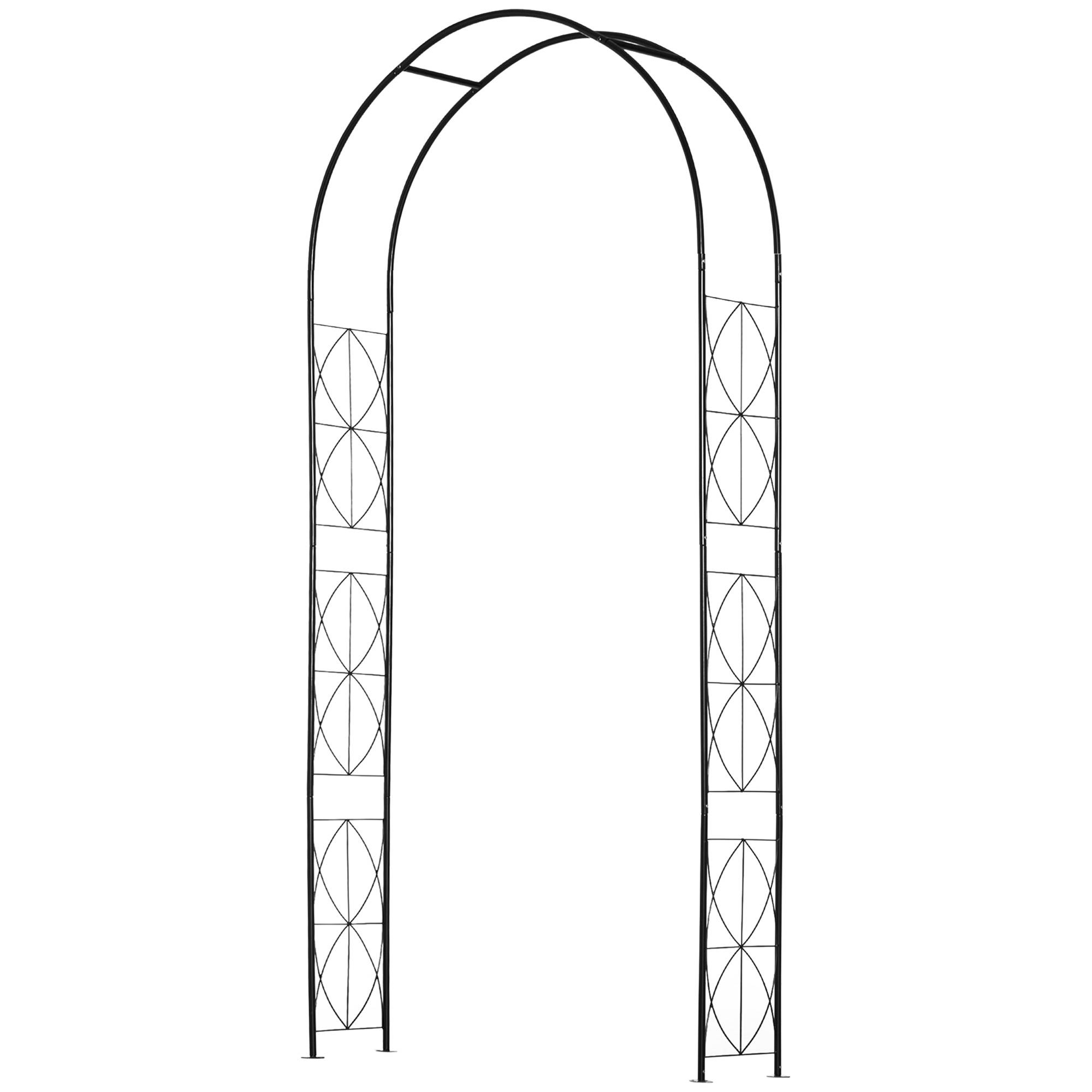 Arche Jardin Rosiers Métal Époxy Plantes Grimpantes Décoration Extérieure 114x230cm Noir - ComfortXL Outdoor Living - Image 2