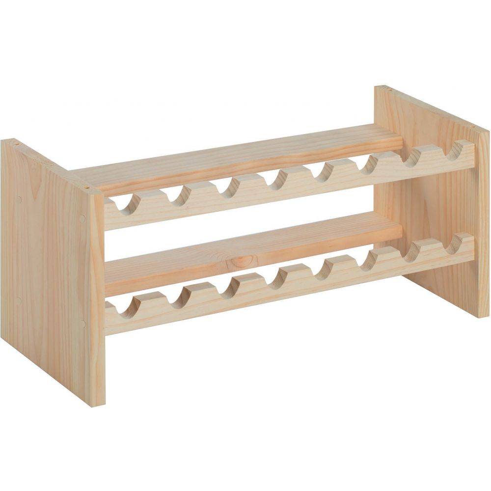 Casier à bouteilles empilable en pin Katea Epaisseur du bois 22 mm - Image 2