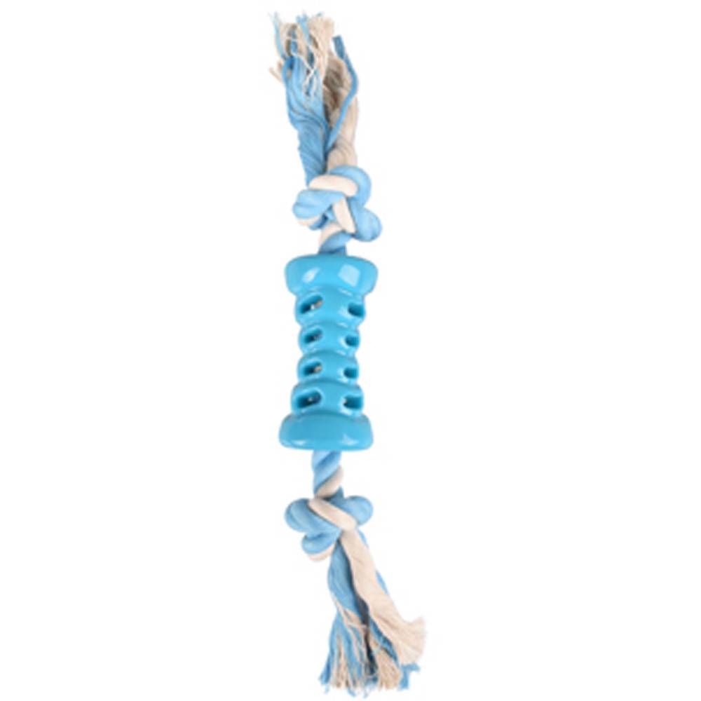 jeux Tube + corde bleu 35 cm LINDO en TPR pour chien - Image 1