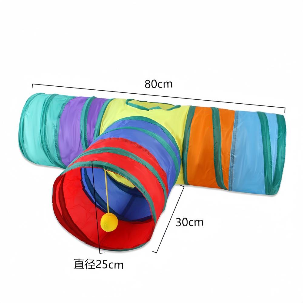Tunnel pour chat pliable - 25 cm diamètre - Polyester renforcé - Intérieur/Extérieur - Jouet interactif -T -Tunnel- Living123 - Image 3