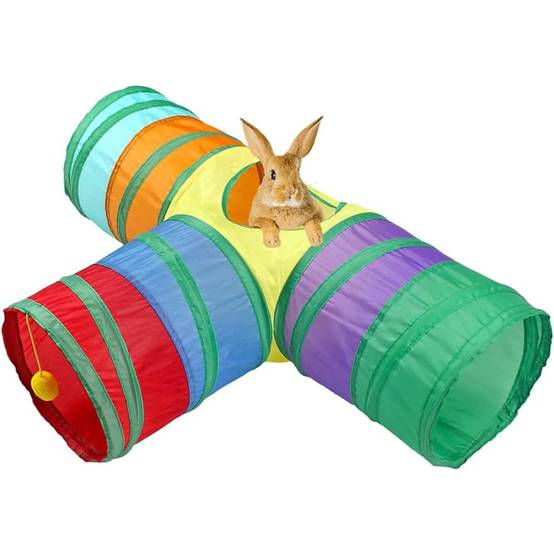 Tunnel pour chat pliable - 25 cm diamètre - Polyester renforcé - Intérieur/Extérieur - Jouet interactif -T -Tunnel- Living123 - Image 2