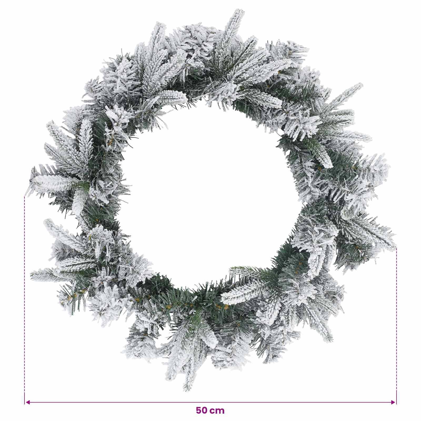 Vidaxl - Couronne de Noël Vert et blanc Ø 50 cm PVC et PE vidaXL 42056969 - Image 3