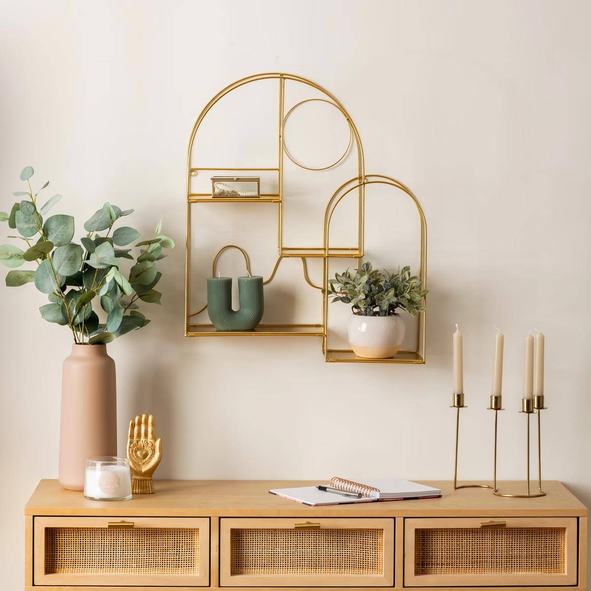 Étagère Murale Arche en Métal "Tina" 60cm Doré - Image 5