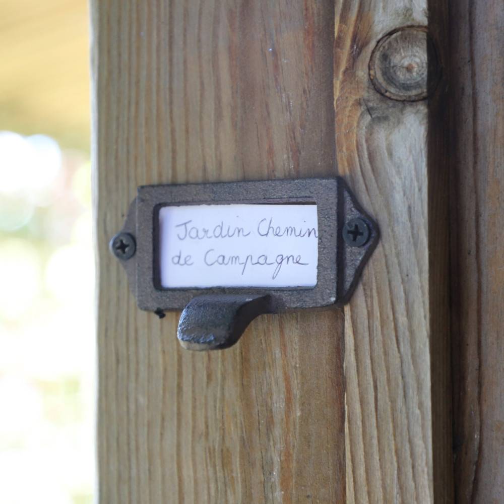 Porte étiquette mural en fonte marron 8.5 x 4 x 2.5 cm Chemin de campagne - Imagen 3