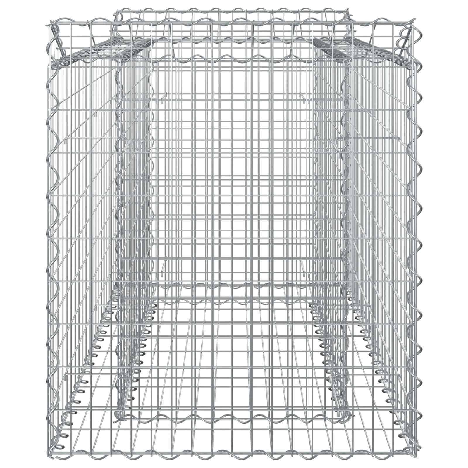 Lit surélevé gabion Acier galvanisé Argenté 50 x 100 x 60 cm - PANGIVO - Image 7