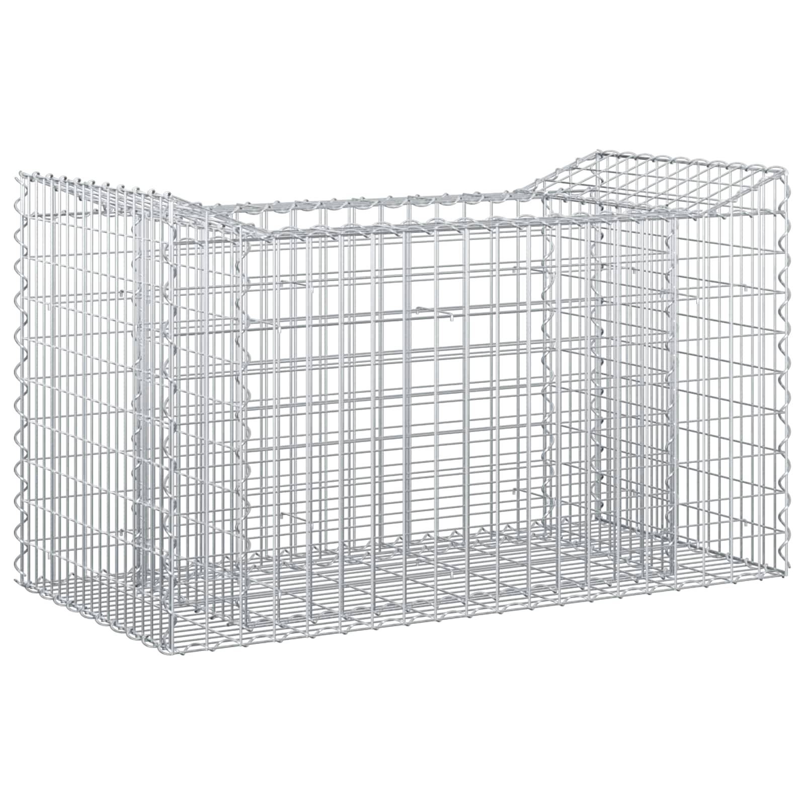 Lit surélevé gabion Acier galvanisé Argenté 50 x 100 x 60 cm - PANGIVO - Image 2