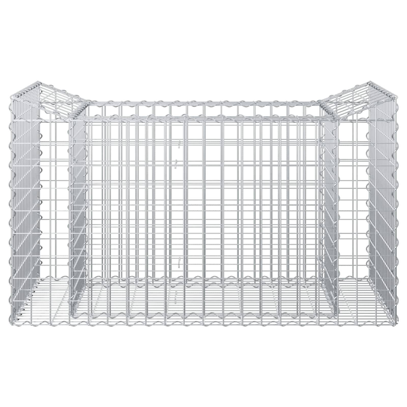 Lit surélevé gabion Acier galvanisé Argenté 50 x 100 x 60 cm - PANGIVO - Image 6