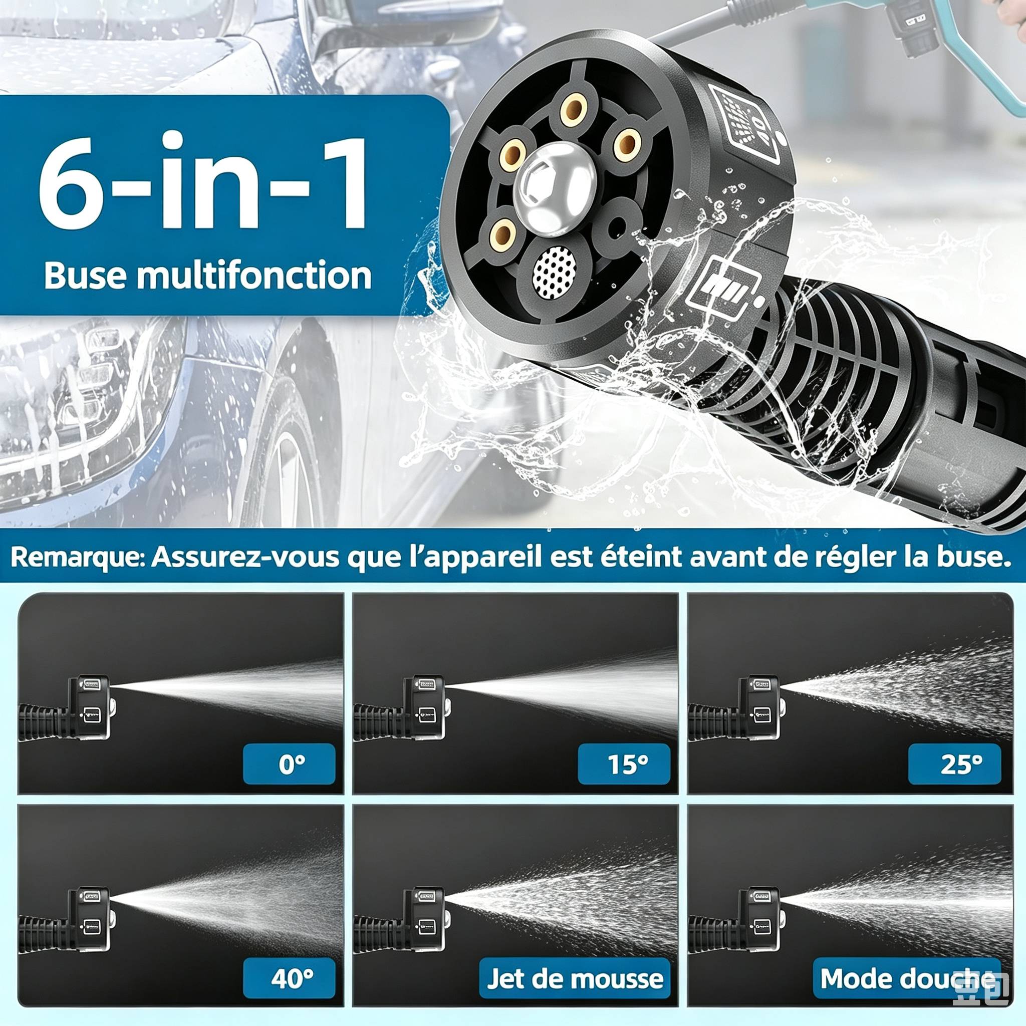 Sans Marque - Nettoyeur haute pression sans fil, équipé de deux batteries de 4,0 Ah Traumheim. - Image 4
