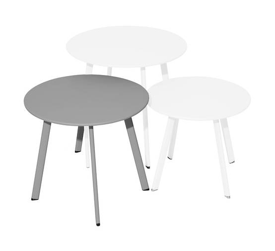 Proloisirs - Table basse - MASSAÏ - Acier époxy - Ø45 cm - Gris PROLOISIRS
