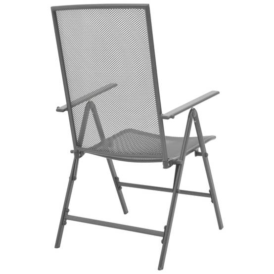 Chaises Empilables de Jardin Acier Gris 57 x 61 x 94 cm - PANGIVO - Image 4