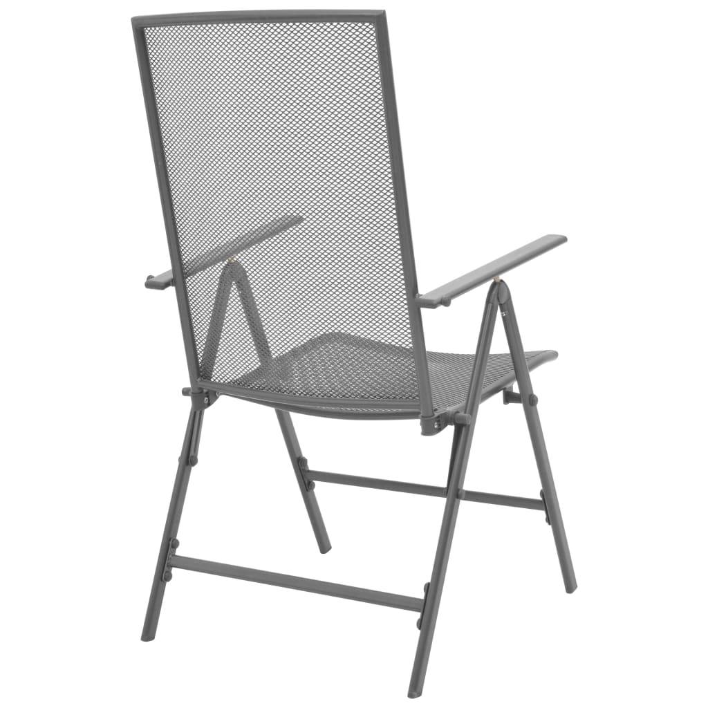 Chaises Empilables de Jardin Acier Gris 57 x 61 x 94 cm - PANGIVO - Image 4