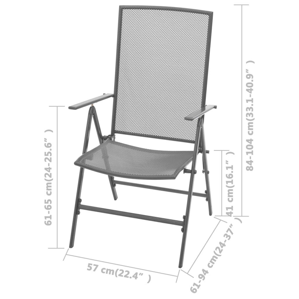 Chaises Empilables de Jardin Acier Gris 57 x 61 x 94 cm - PANGIVO - Image 8