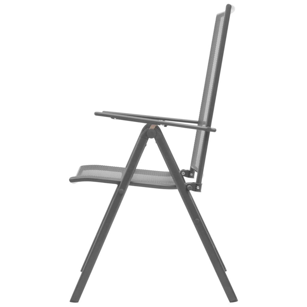 Chaises Empilables de Jardin Acier Gris 57 x 61 x 94 cm - PANGIVO - Image 5
