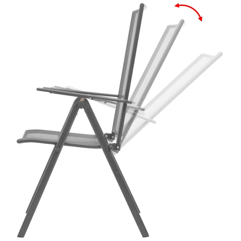 Chaises Empilables de Jardin Acier Gris 57 x 61 x 94 cm - PANGIVO - Image 2