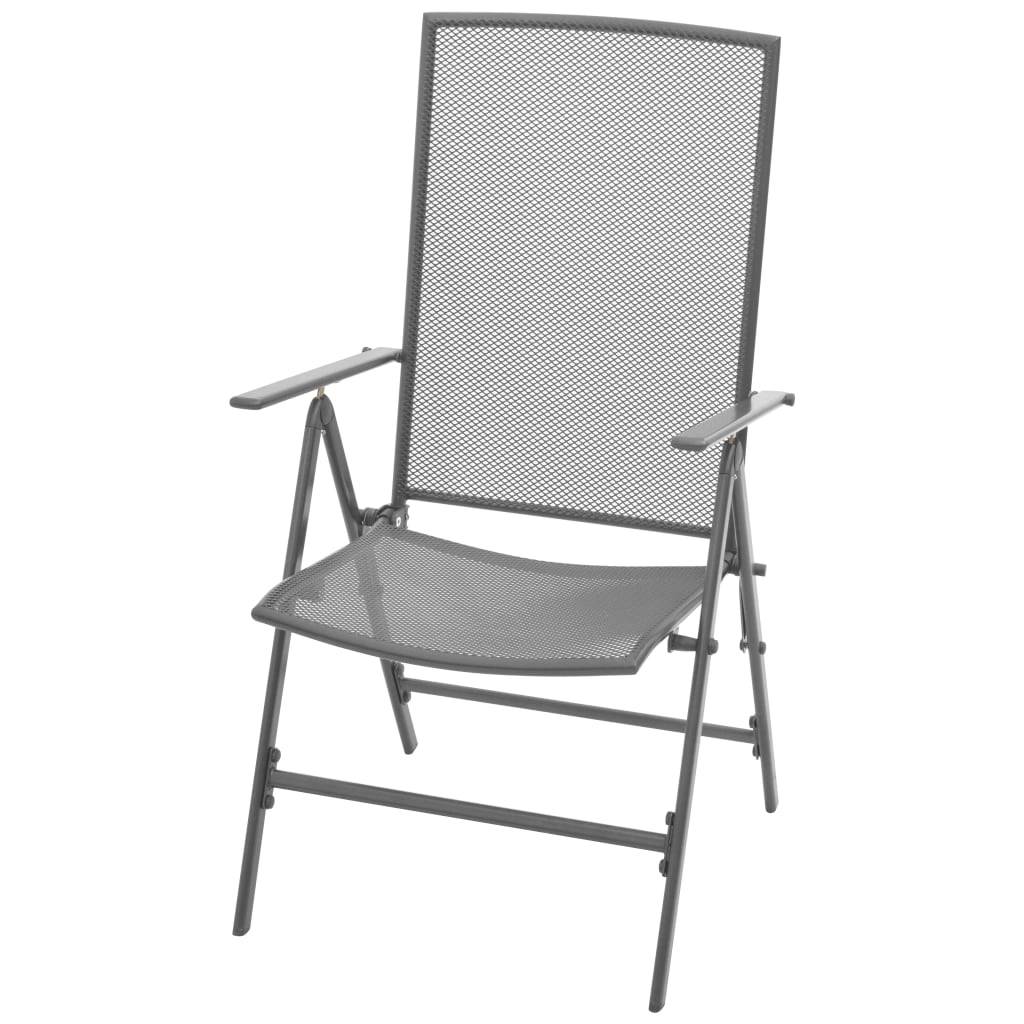 Chaises Empilables de Jardin Acier Gris 57 x 61 x 94 cm - PANGIVO - Image 3