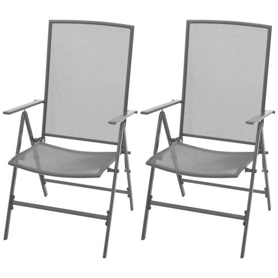 Chaises Empilables de Jardin Acier Gris 57 x 61 x 94 cm - PANGIVO - Image 1