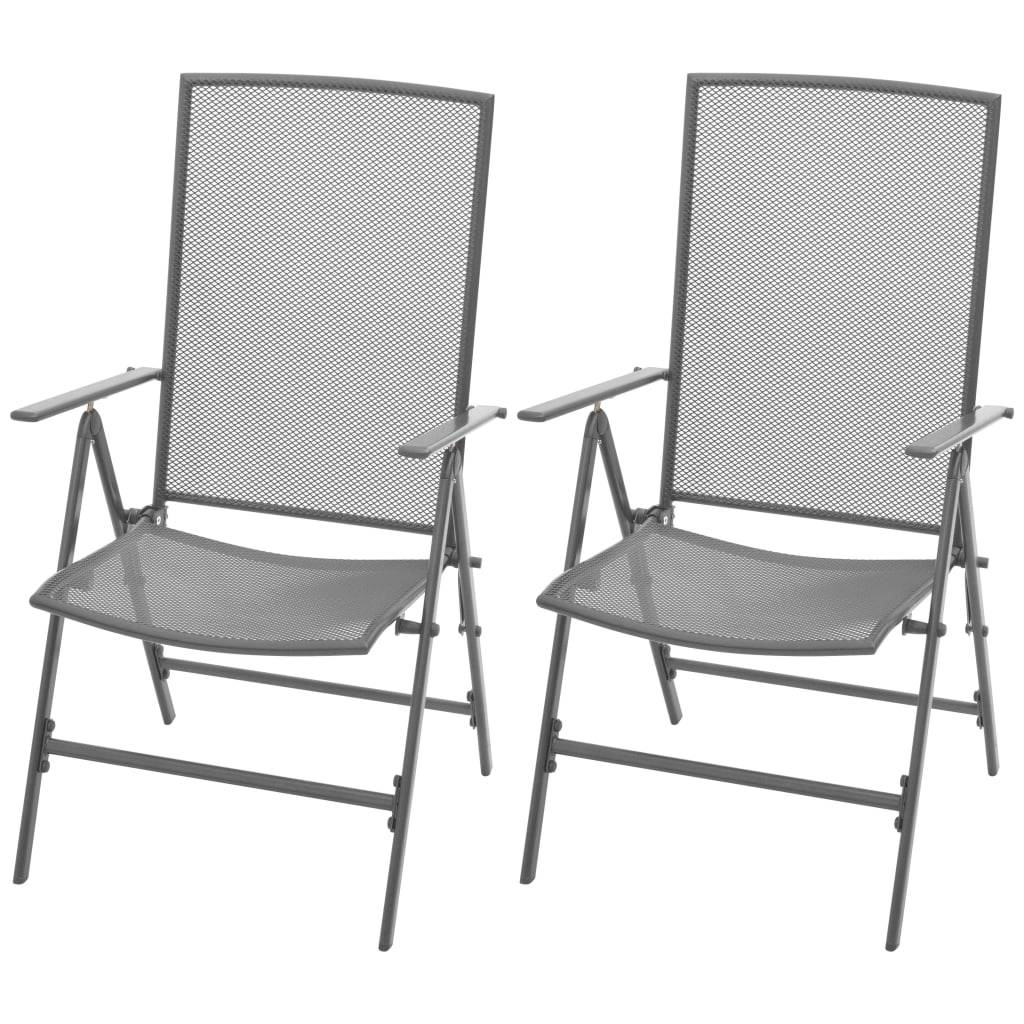 Chaises Empilables de Jardin Acier Gris 57 x 61 x 94 cm - PANGIVO - Image 1