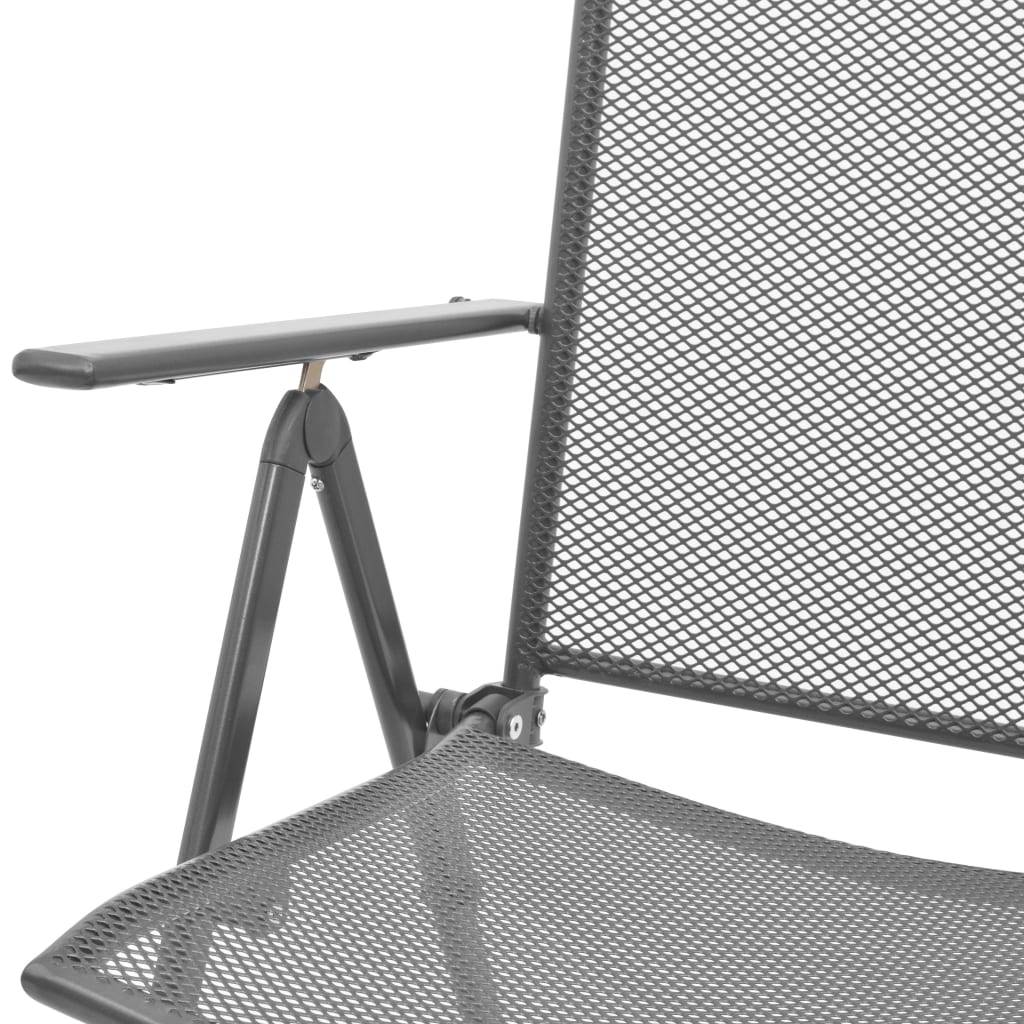 Chaises Empilables de Jardin Acier Gris 57 x 61 x 94 cm - PANGIVO - Image 7