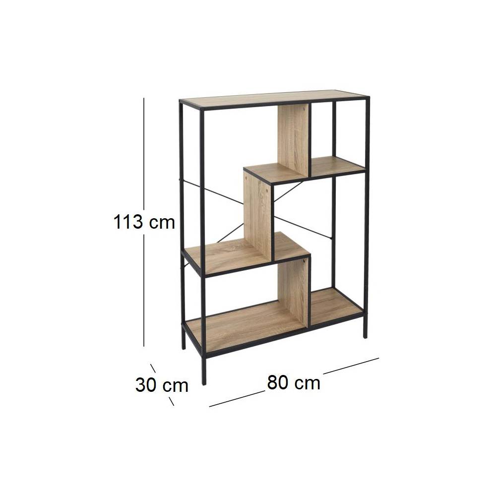 The Home Deco Factory - Etagère en bois et métal Edison 80 x 30 x 113 cm - Image 3