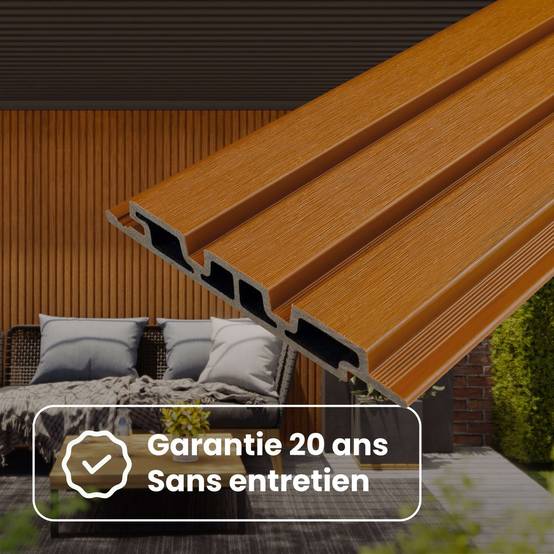 Kit Bardage Composite MEZZO Moka - Superficie : 50m² - Dimension des lames : 220x17,8x2,3 cm - Aspect mat - Image 6