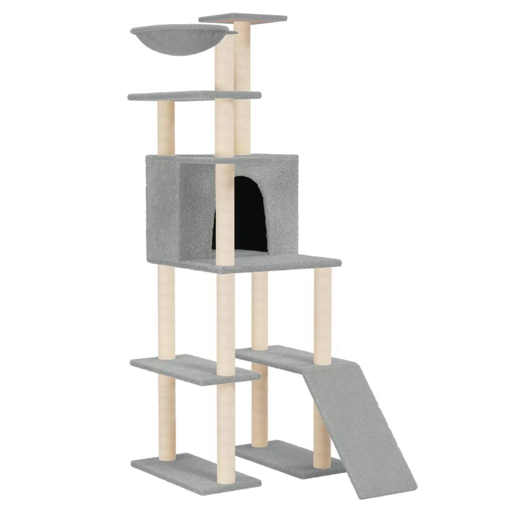 Vidaxl - Arbre à chat avec griffoirs en sisal Gris clair 166 cm vidaXL 171682 - Imagen 2