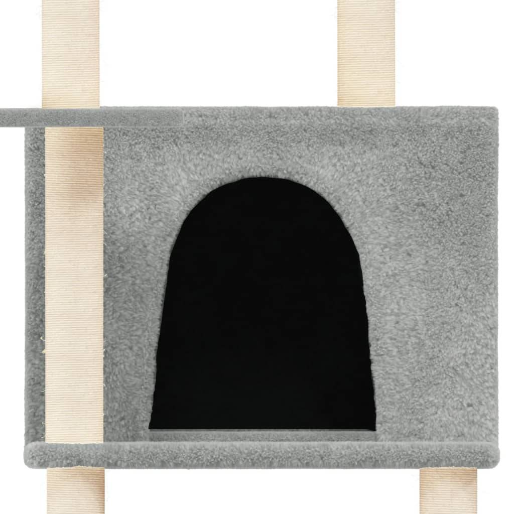 Vidaxl - Arbre à chat avec griffoirs en sisal Gris clair 166 cm vidaXL 171682 - Imagen 4