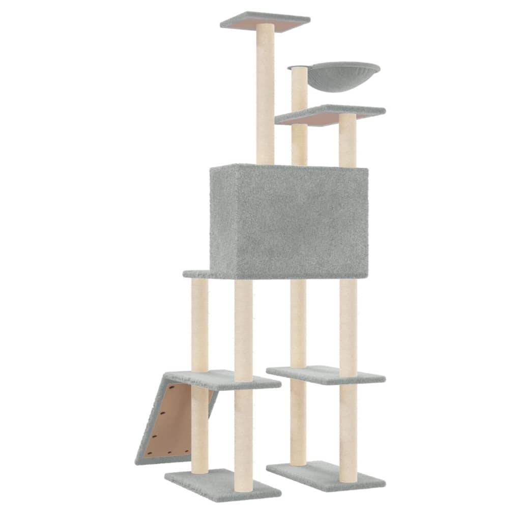 Vidaxl - Arbre à chat avec griffoirs en sisal Gris clair 166 cm vidaXL 171682 - Imagen 6