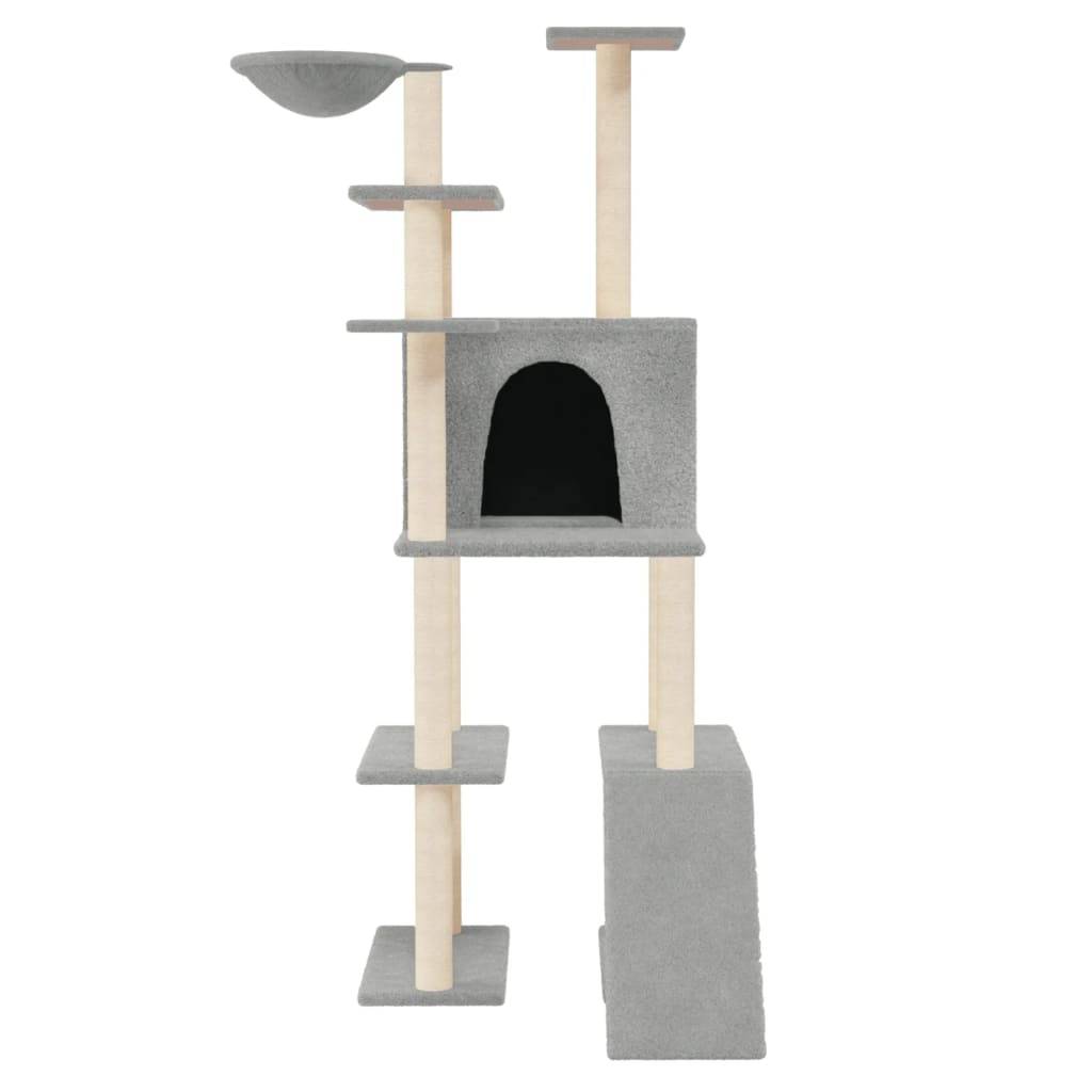 Vidaxl - Arbre à chat avec griffoirs en sisal Gris clair 166 cm vidaXL 171682 - Imagen 7