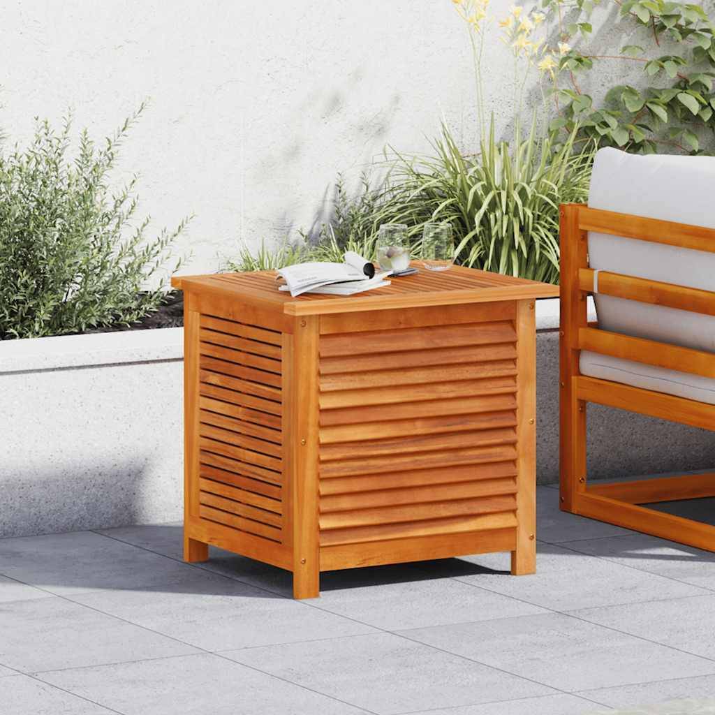 Petit Coffre de Rangement Jardin Bois d'Acacia Massif Design Persiennes 60x50x56 cm – ComfortXL Outdoor Living - Image 3