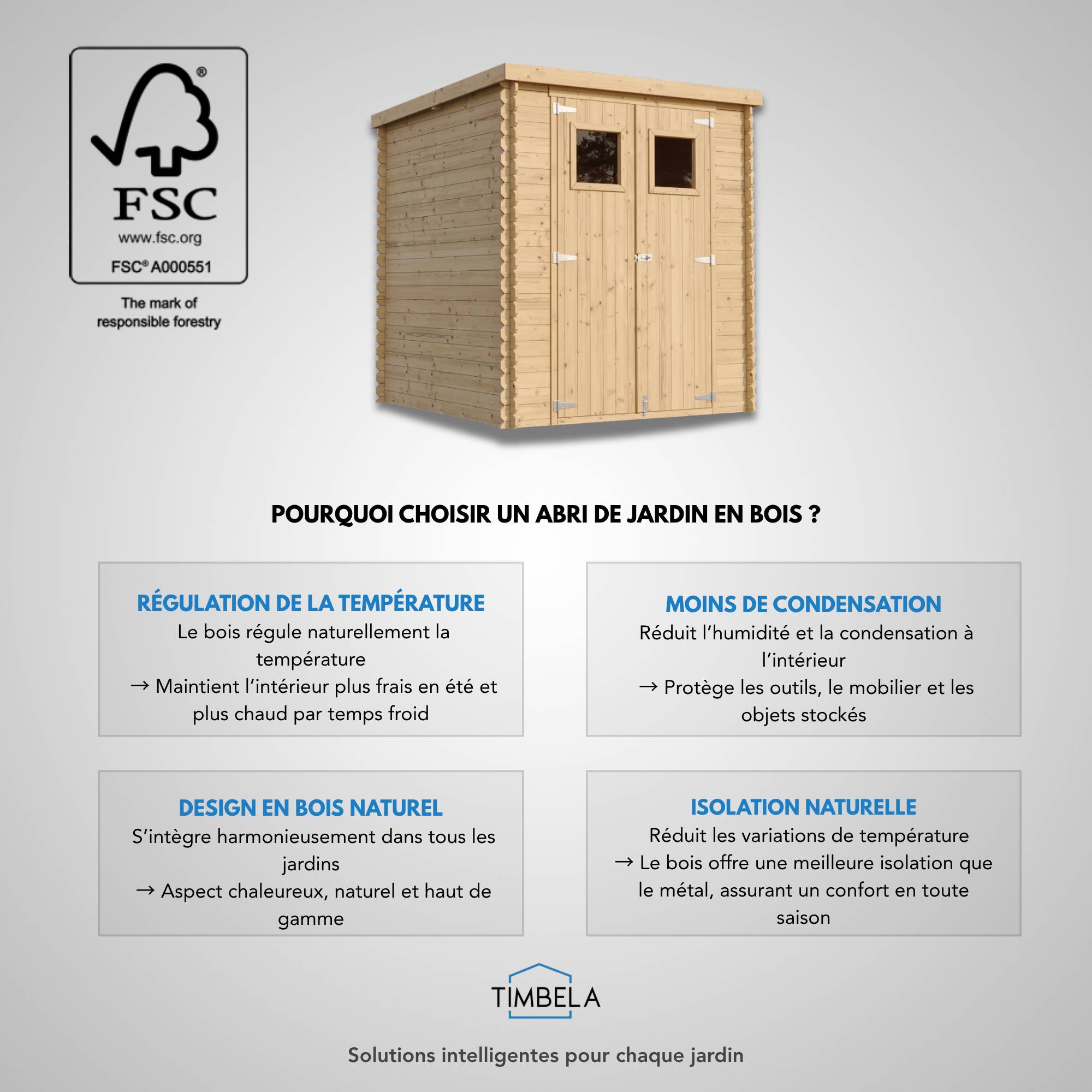 Timbela - Abri de jardin en bois - Stockage extérieur l204xL204xH200 cm/3.53 m2 - Petit abri à outils, Local à vélos - 19 mm d’épaisseur - TIMBELA M309 - Image 9