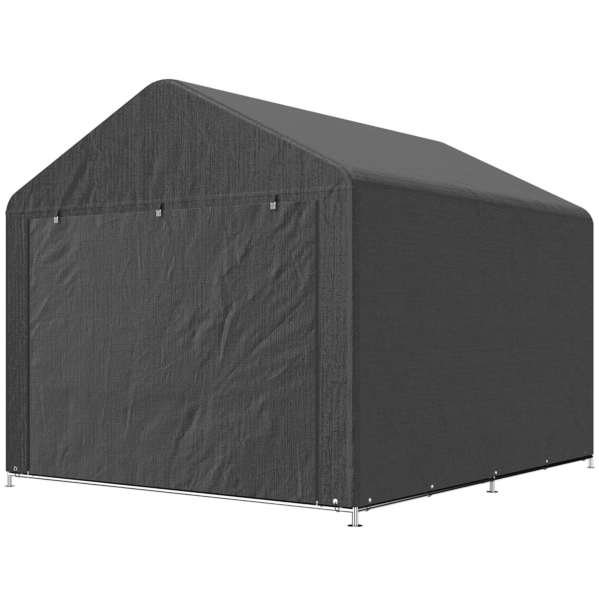 ComfortXL - Tente de stockage métal PE jardin protection vélos motos 200x238x183cm gris foncé - ComfortXL Outdoor Living - Image 2