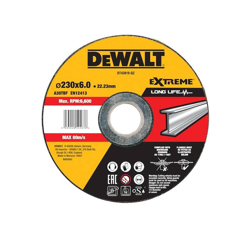 Disque à meuler le métal Ø230x22,2mm DEWALT DT43919-QZ épaisseur 6mm Dewalt - Image 1