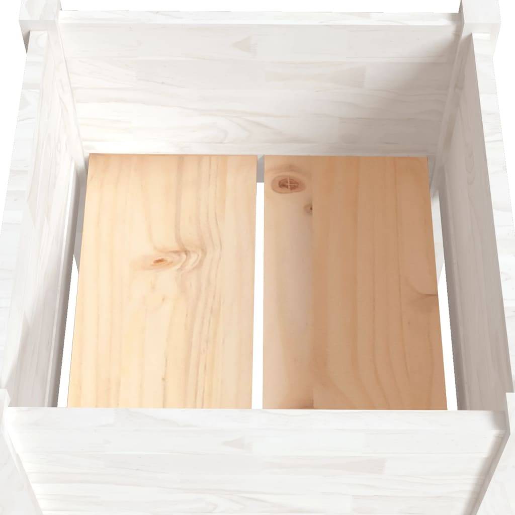 Vidaxl - Jardinière d'extérieur Blanc 40x40x70 cm Bois de pin massif vidaXL 810791 - Image 4