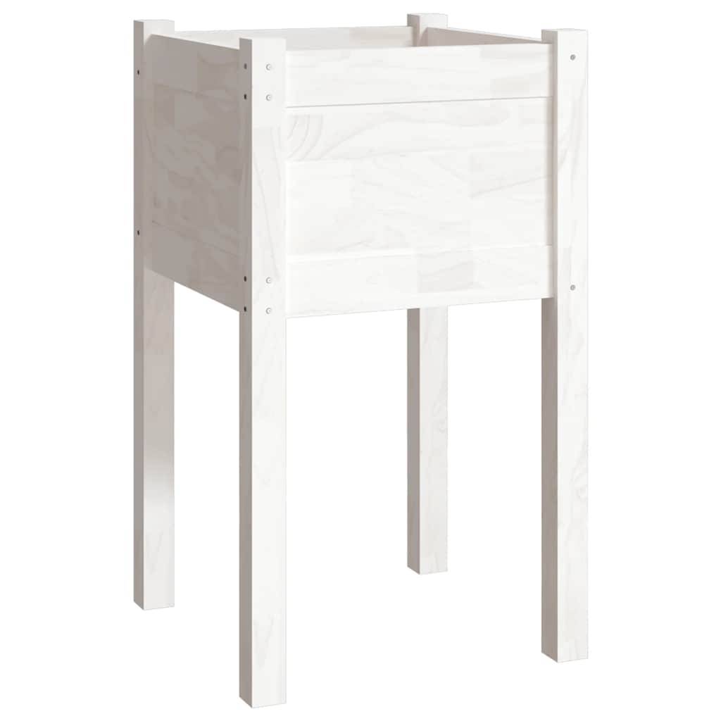 Vidaxl - Jardinière d'extérieur Blanc 40x40x70 cm Bois de pin massif vidaXL 810791 - Image 2