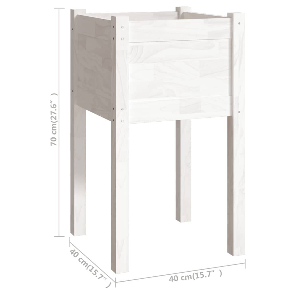 Vidaxl - Jardinière d'extérieur Blanc 40x40x70 cm Bois de pin massif vidaXL 810791 - Image 3