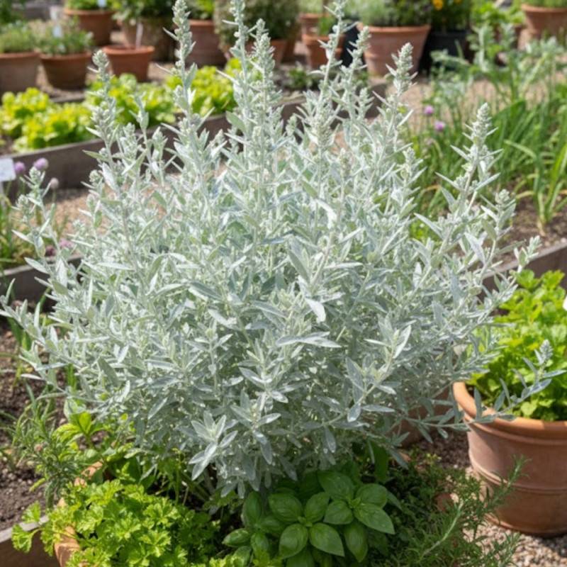 Armoise blanche à fleurs Blanche/ - feuillage Persistant - Lot de 3 godets