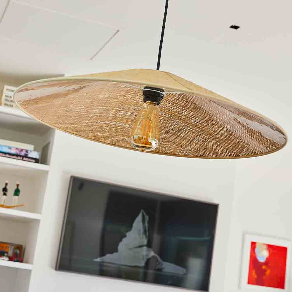 Lumisky - Abat-jour intérieur HELENA Beige Fibre naturelle D60CM - Imagen 2