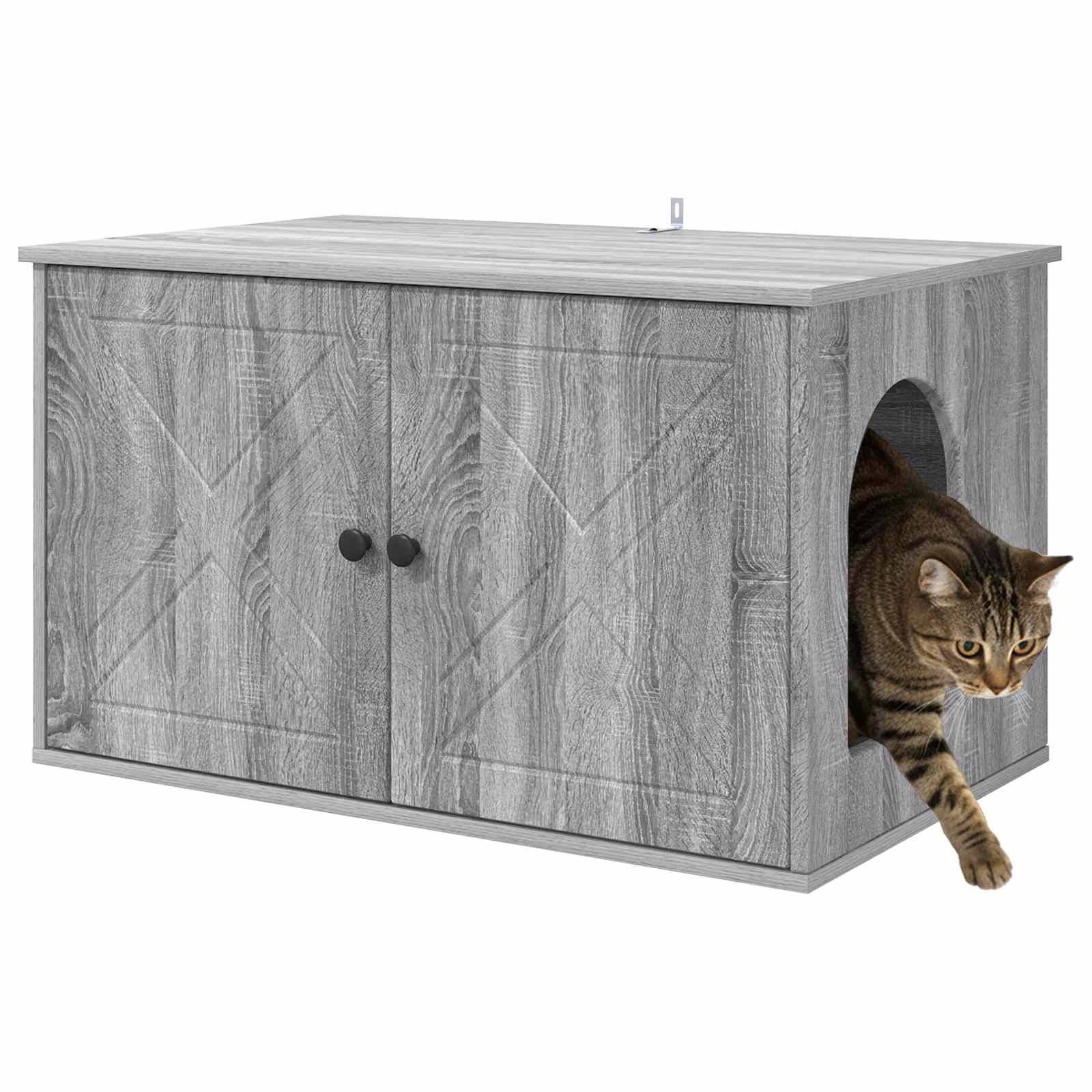 Vidaxl - Maison pour chat Gris Sonoma 85 x 55 x 50 cm Bois d'ingénierie vidaXL 8000731 - Image 4