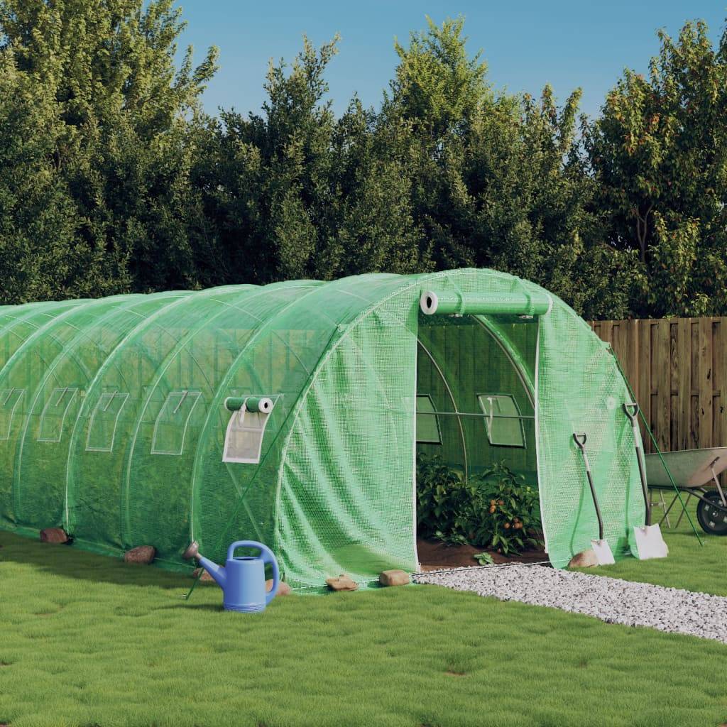 ComfortXL - Serre tunnel de jardin 24m² bâche PE et acier culture potager verte 8x3m – ComfortXL Outdoor Living - Image 1