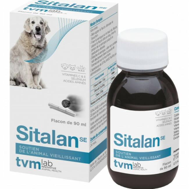 Sitalan SE Compléments alimentaires anti-vieillissement pour chiens et chats Suspension orale Flacon 90 ml - Imagen 1