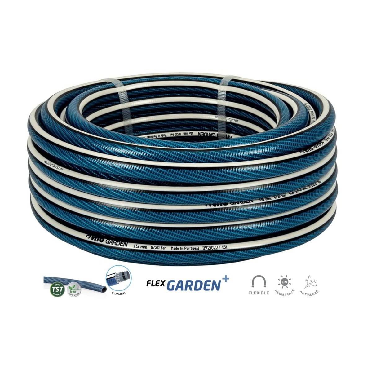 Tuyau arrosage Jardin Ø 19mm/ 20mètres  5 Couches 20 bars Anti torsions VITO - Image 5