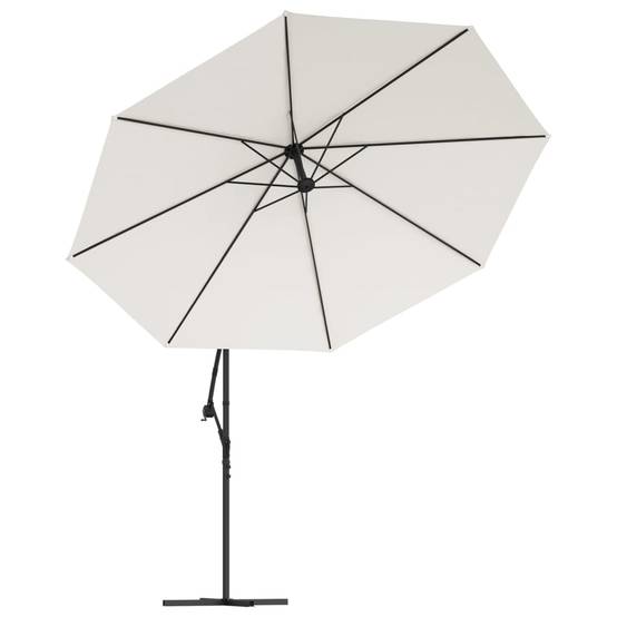 PANGIVO - Parasol déporté aluminium et polyester blanc sable 350 x 350 x 268 cm - PANGIVO - Image 4
